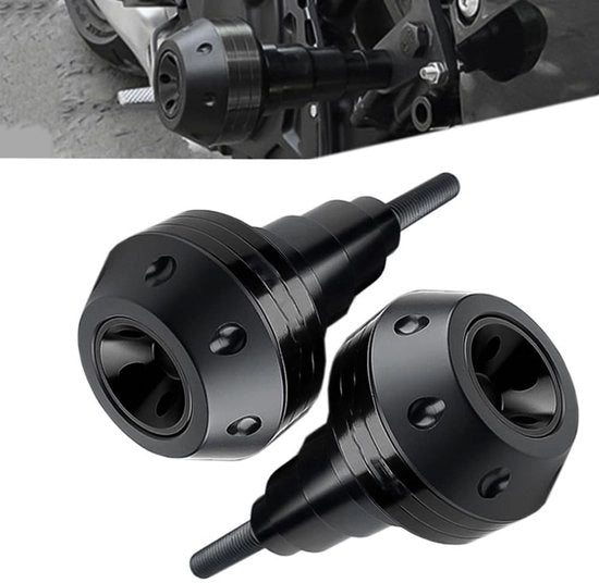 Sistema di Protezione per Moto - Struttura Anti-Crollo - Lega di Alluminio/ Acciaio Inox - Compatibile con Yamaha R25/R3/MT03/MT07/FZ07 - Nero/Blu - Costruzione affidabile