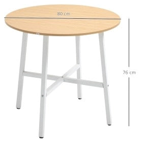 Tavolo da pranzo rotondo Ø80 cm in compensato impiallacciato