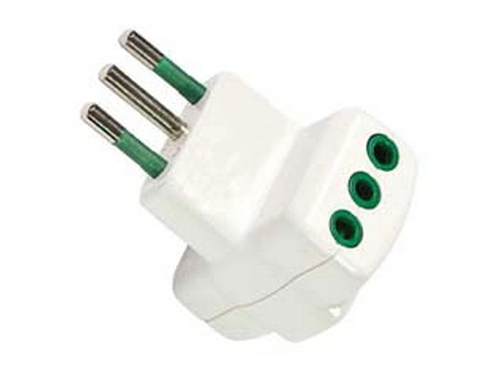 10pz adattatore triplo 2 poli + terra 10a bianco "linea garanti" - bianco 82620- cod:ferx.fer419802