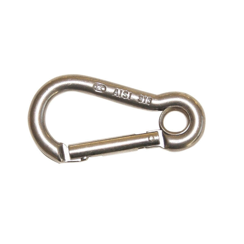 MOSCHET. INOX C/OCCHIO Ø MM.5X50 CARABINE "KONG" WITH EYE AISI 316 Ø MM.10X100