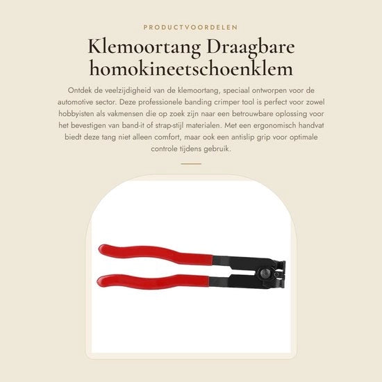 Klemoortang Ergonomico - Tang con Manico Flessibile - Manico Antiscivolo - Applicazioni Automobilistiche - Utilizzo Sostenibile - Klem per Auto - Tang con Coppa in Acciaio - Krimptang