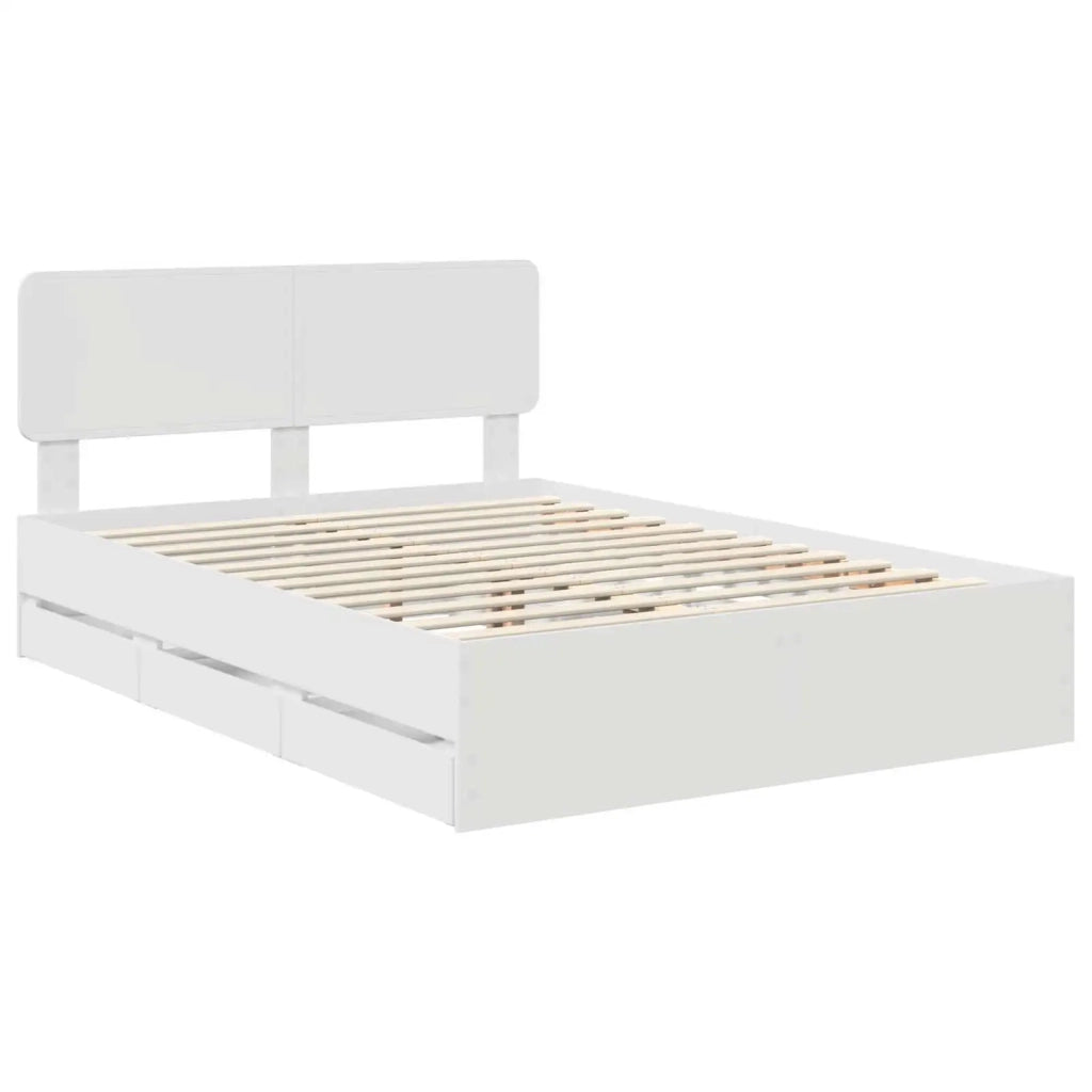 Struttura del letto-Giroletto-Rete del Letto Bianco 150 x 200 cm Legno ingegnerizzato 237540
