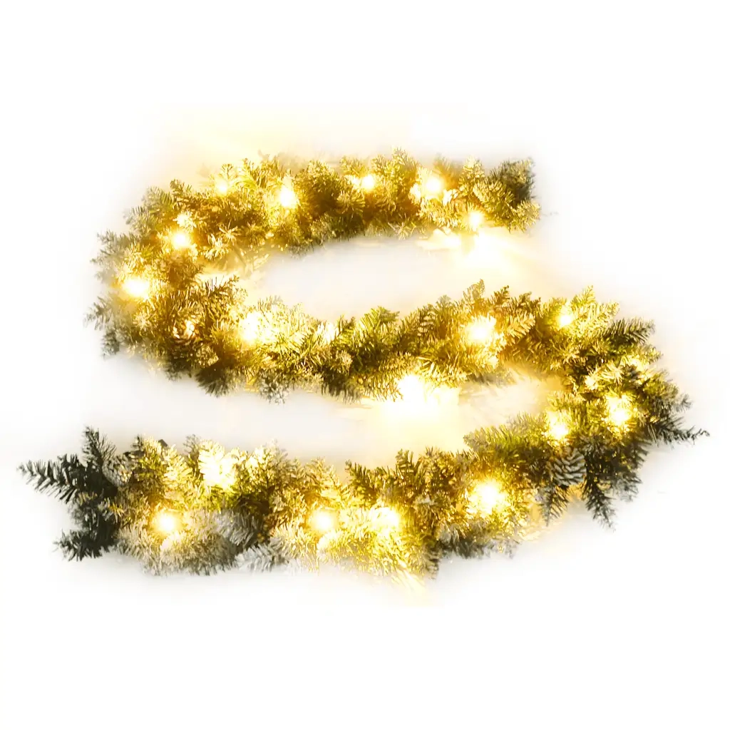 Ghirlanda Natalizia con Luci a LED 2,7 m in PVC Verde 345169