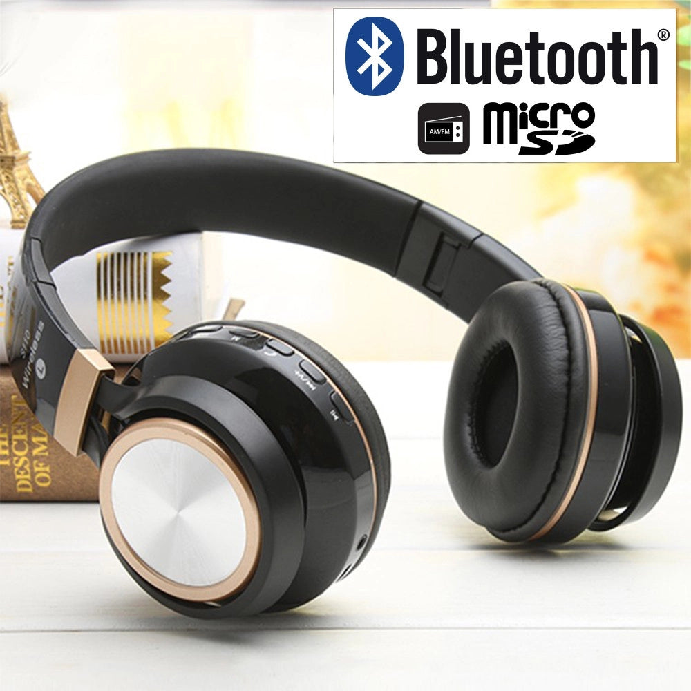 Trade Shop - Cuffie Wireless Bluetooth Fm Stereo Auricolare Tf Card Vivavoce Microfono S110 -