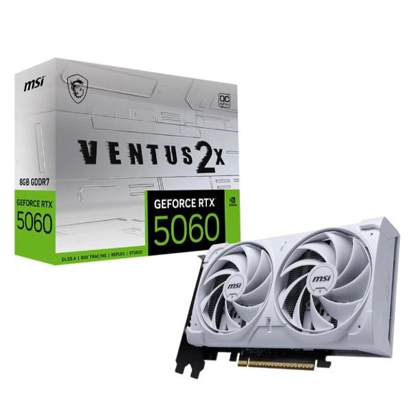 Msi vga geforce rtx 5060, rtx 5060 8g ventus 2x oc white, 8gb gddr7, hdmi/dp*3, atx, dual fan, oc, b