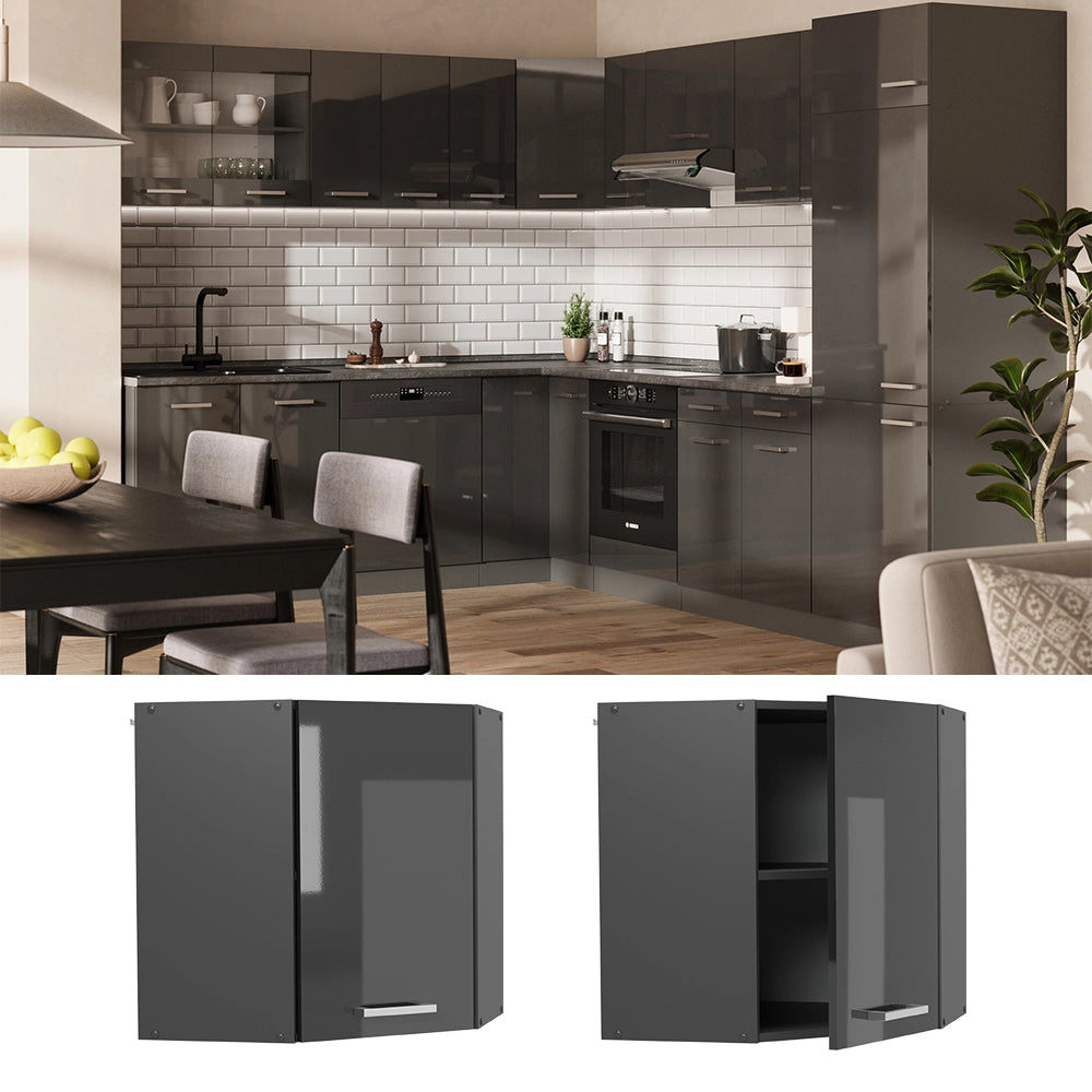 Vicco Mobile angolare da cucina Antracite lucido 57 cm