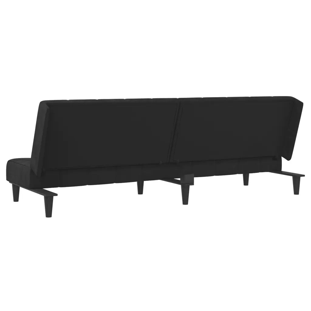 Divano Letto a 2 Posti Nero in Velluto 375844