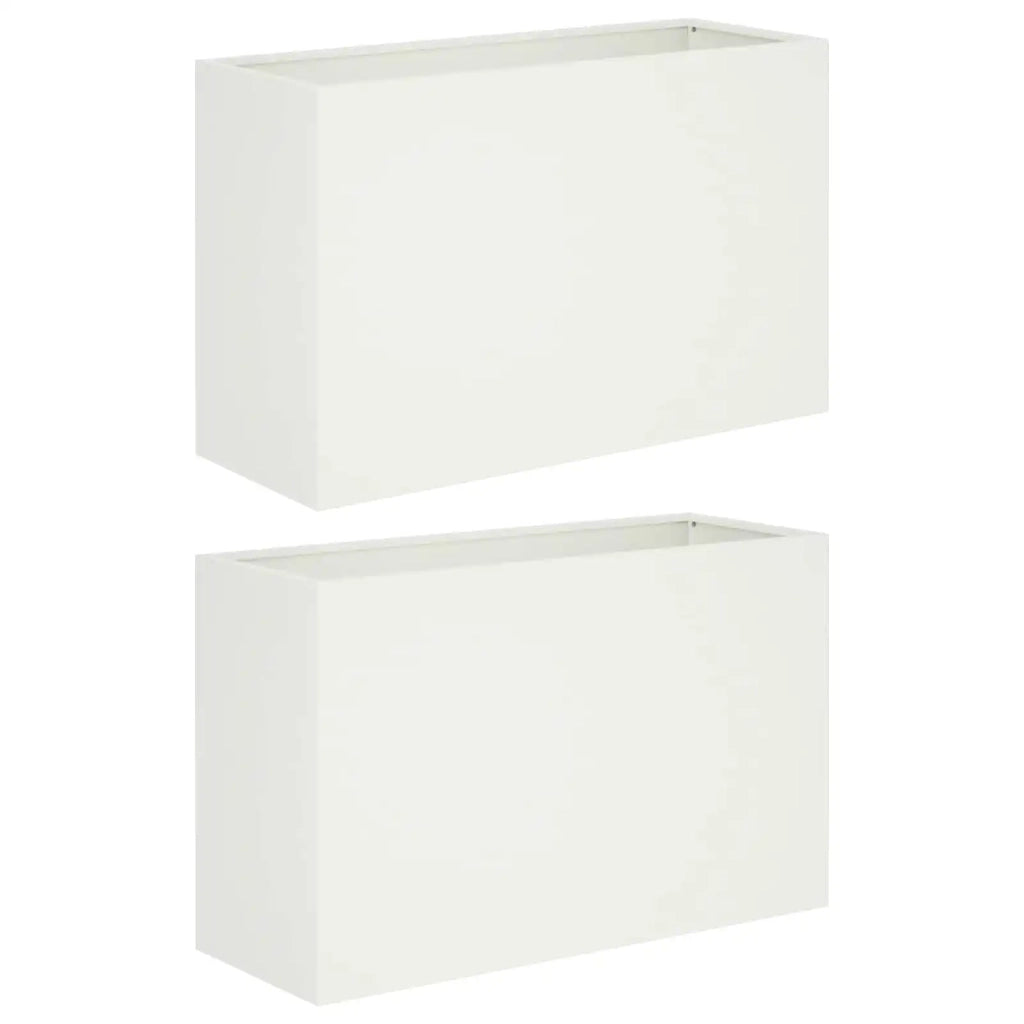 Vaso da giardino 2 pz Bianco 80 x 30 x 50 cm 8005599