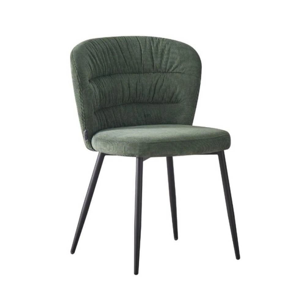 Set 4 Sedia con schienale avvolgente tessuto verde Klontar