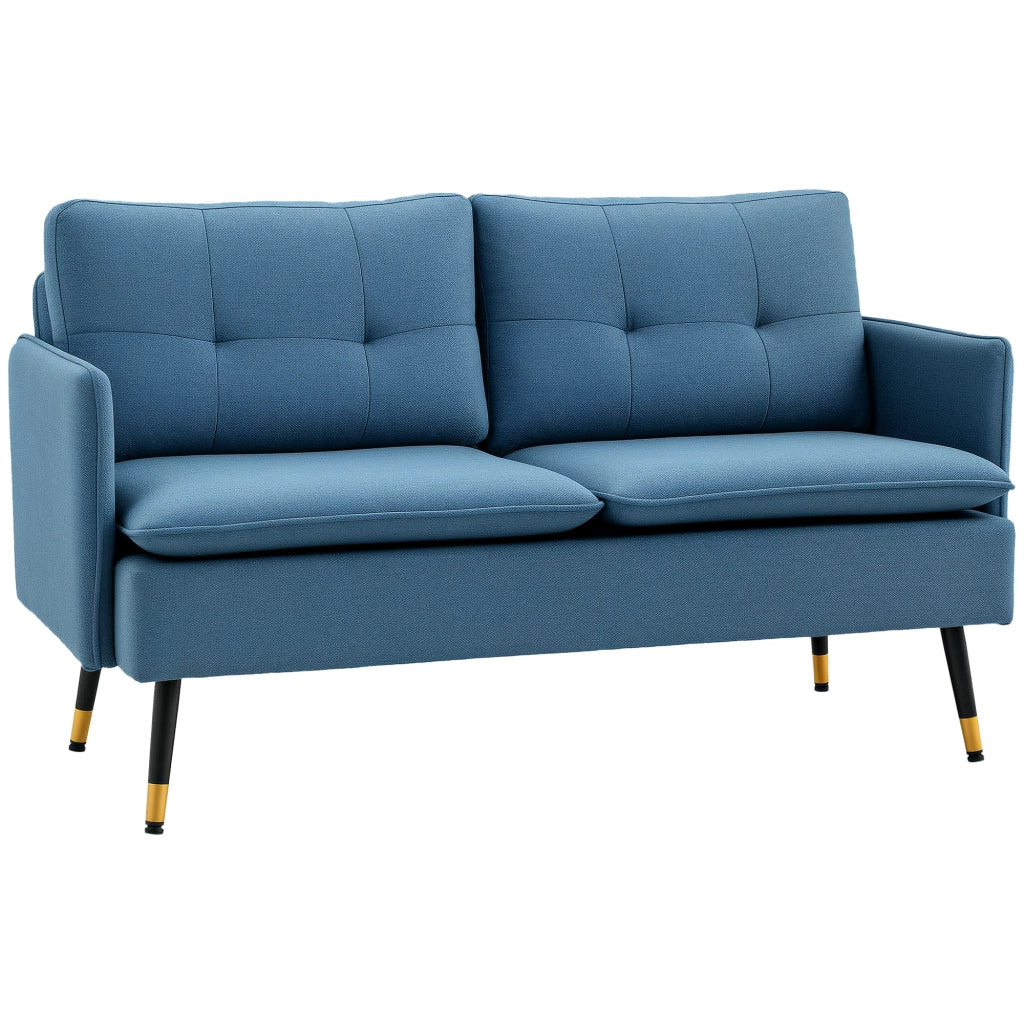 Divano 2 Posti in Tessuto ¨C Minimal ¨C Blu Scuro 139x68x80