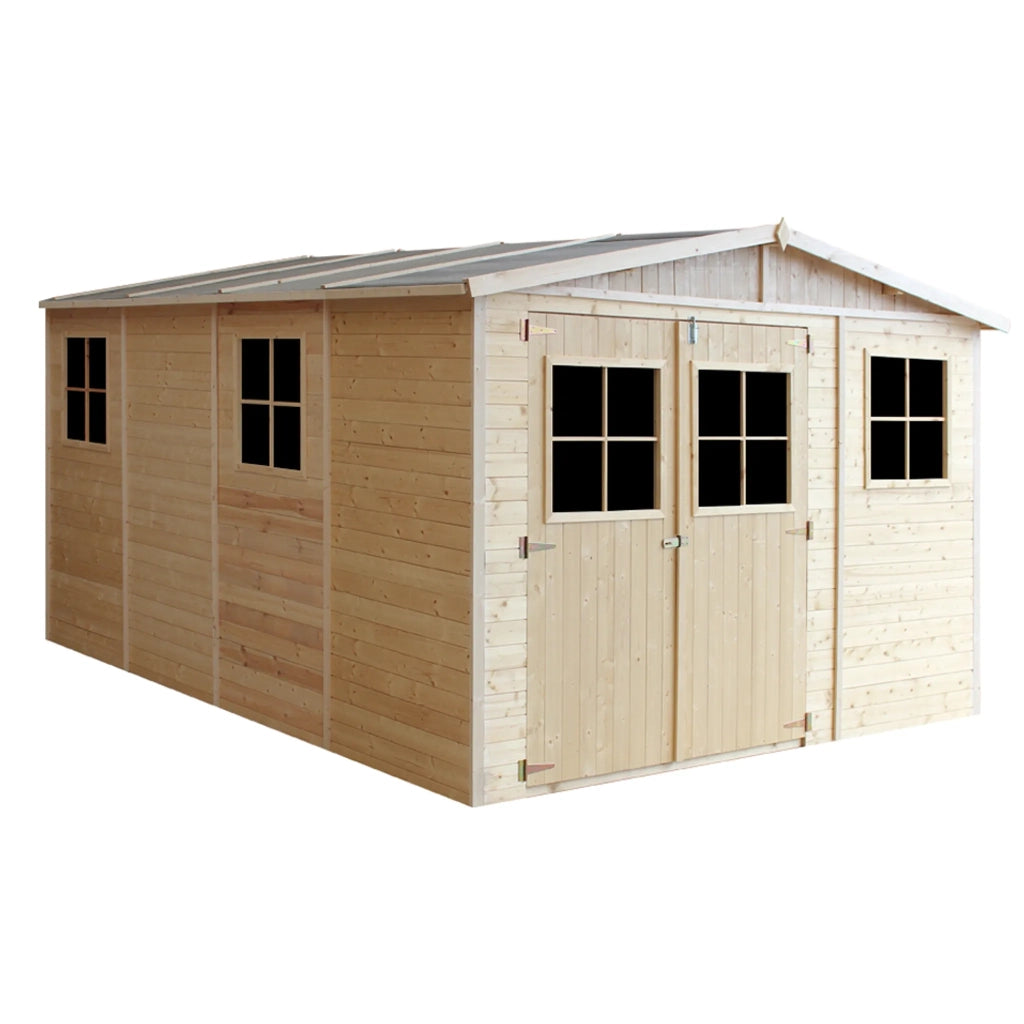 TIMBELA M336 Casa da giardino in legno naturale A226x316x424 cm/12 m²
