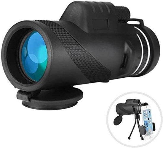 Telescop Monoculare - 40x60 - 8x Zoom - Visibilità Notturna - Regolazione della Focalizzazione Manuale - Adatto per Smartphone - Tripode Miniaturizzato