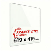 619 x 419 x 4 mm - Vetro per stufa a legna - vetro camino di ricambio - vetro per caminetto resistente al fuoco - France Vitre