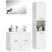 Set Mobili Bagno 4 Pezzi ¨C Xylo ¨C Mobile Sottolavabo con Lavabo, Specchio e Colonna, Bianco