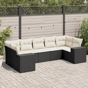 Set Divani da Giardino con Cuscini 7pz Nero Polyrattan 3255323