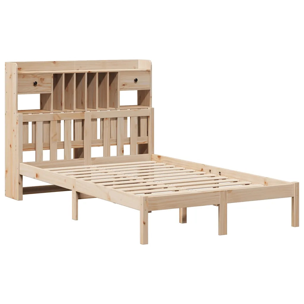 Letto matrimoniale | Letto per adulti | Letto Libreria senza Materasso 135x190 cm in Legno di Pino