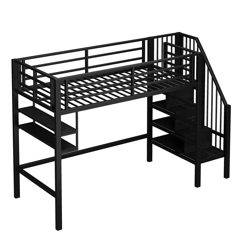 Letto a soppalco - Xylo - 90x200 cm contenitore nero