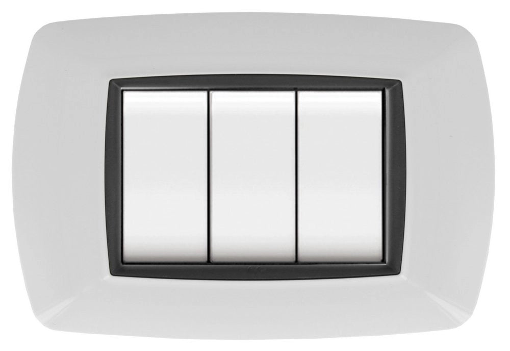 10pz placca life mod. living plastica bianco 3posti cod:ferx.6381