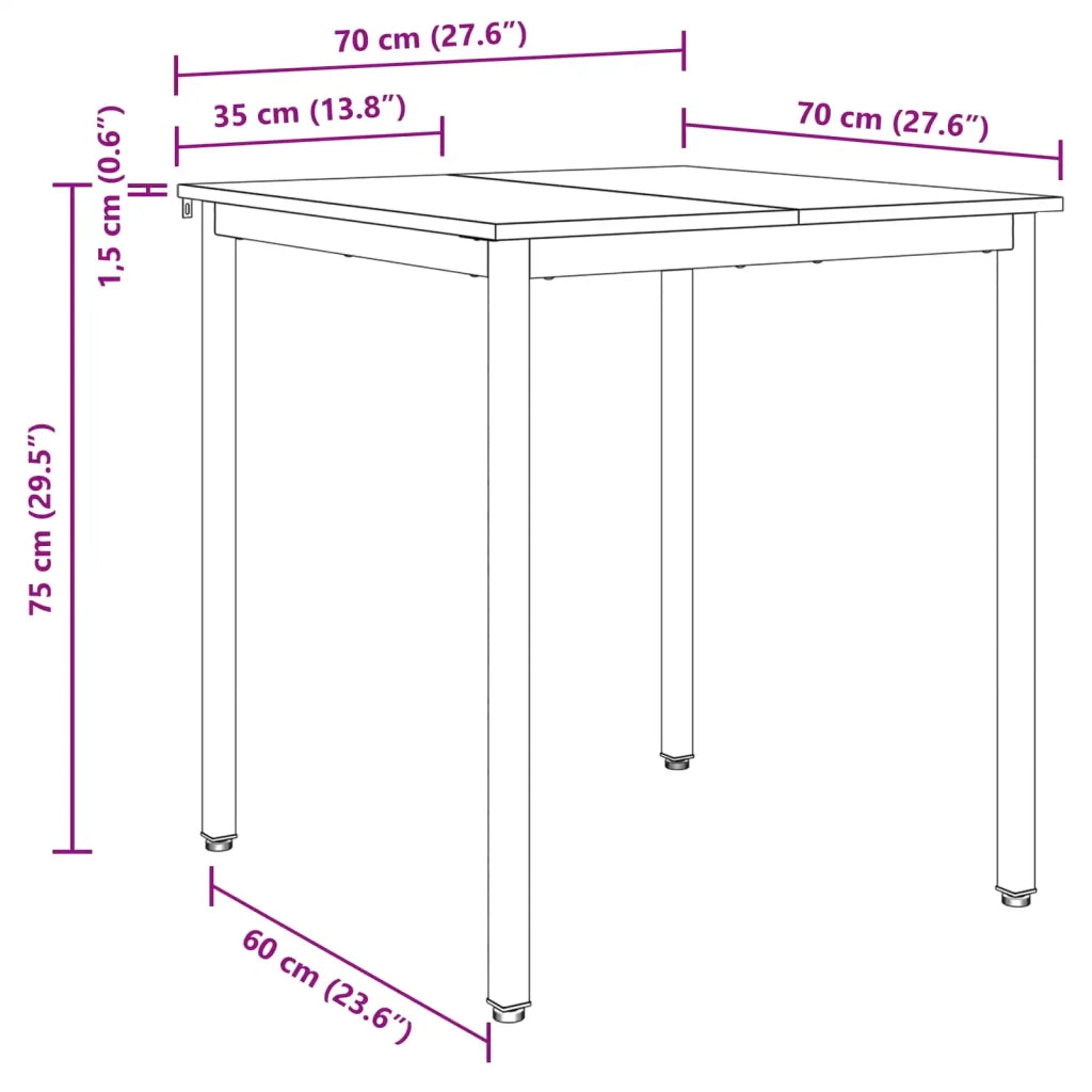 Tavoli da pranzo 70 x 70 x 75 cm METALLO 892620