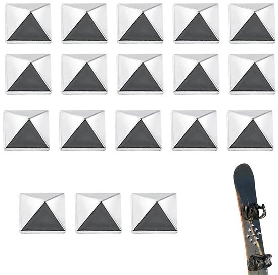 Pavimento per snowboard 18 pezzi - Pavimento antiscivolo a piramide - Autoadesivo - Zinco/Ferro - Duraturo - Per massimo grip - Pavimento antiscivolo