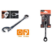 Trade Shop - Chiave Universale 8-14 Mm Cricchetto A Testa Poligonale Anello 13 Mm Pinza 91746 -