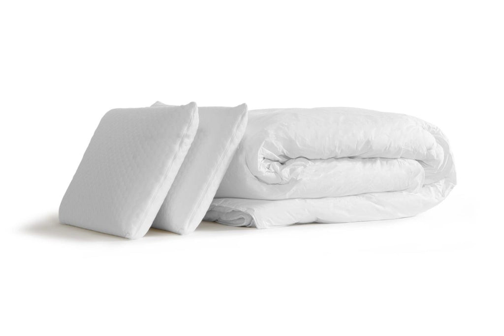 Pacchetto letto completo - Materasso 200x200cm + Box spring con doghe (kit) + 2 cuscini + Piumino - Actiflex Soft