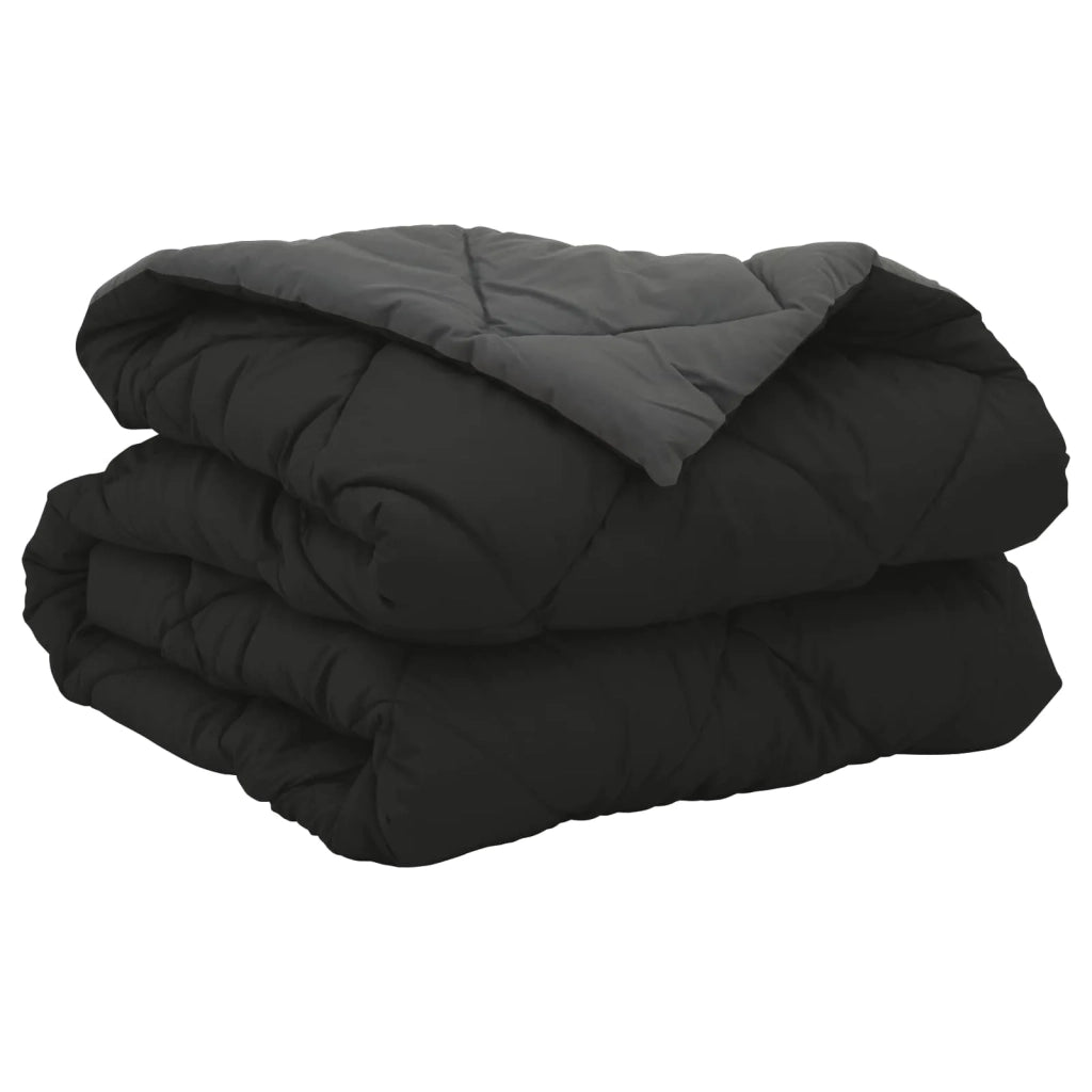 Duvet Estivo Nero e antracite 200 x 155 cm Microfibra 42025478
