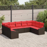 Set di divani 9 pz Marrone polyrattan 3346884