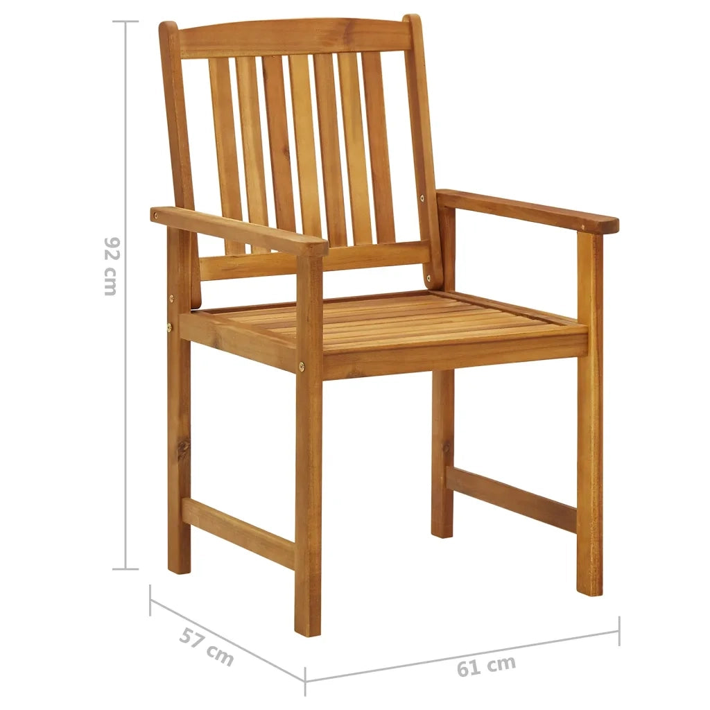 Sedie da Giardino con Cuscini 6 pz in Legno Massello di Acacia 3078159