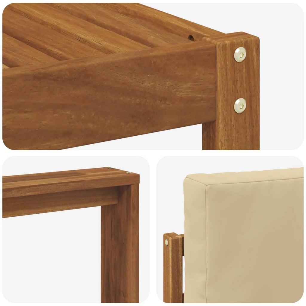 Set di divani da esterno con cuscino 8 pcs Naturale e Beige 3366751