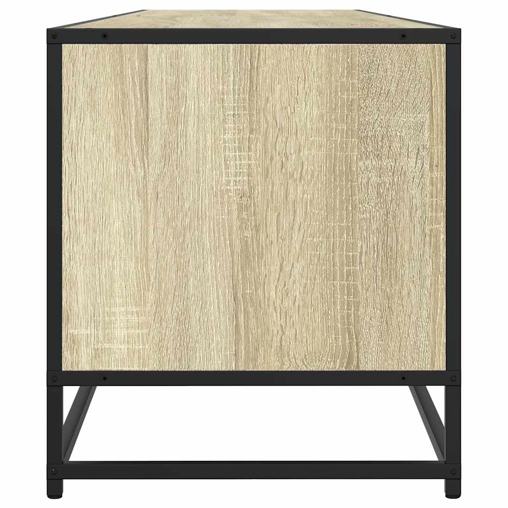 Mobile porta TV in stile industriale con ampio vano contenitore 180,5 x 40 x 46 cm realizzato in legno ingegnerizzato di rovere Sonoma 02_0055618