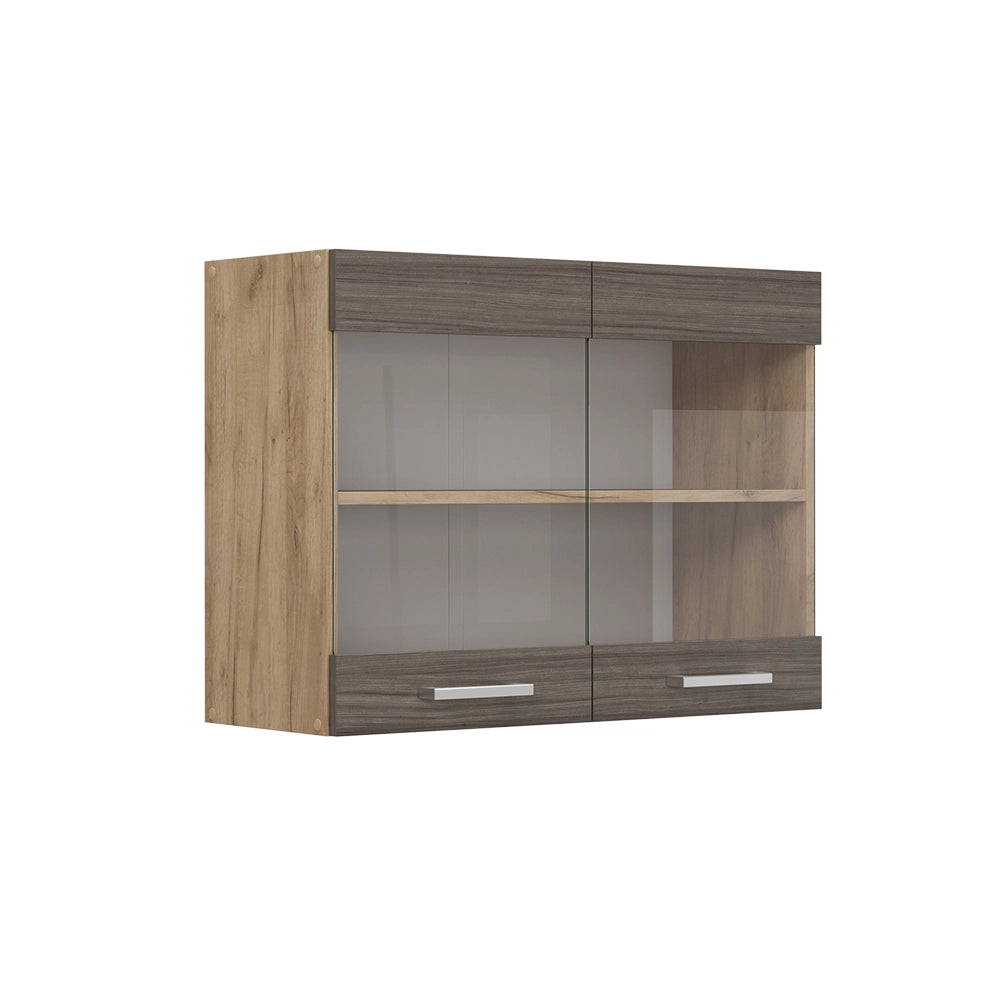 Vicco Mobile da cucina in vetro Grigio nobile 80 cm