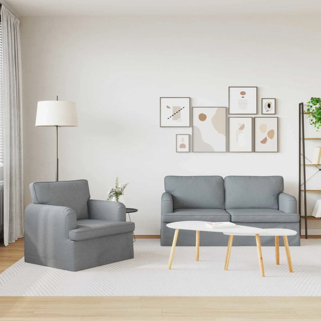 Set di divani 2 pcs Grigio chiaro 162 x 80 x 85 cm Tessuto 3407560