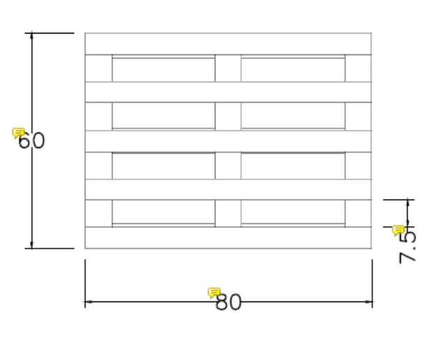 Pallet bancale monouso pedana in legno, 60 x 80 cm