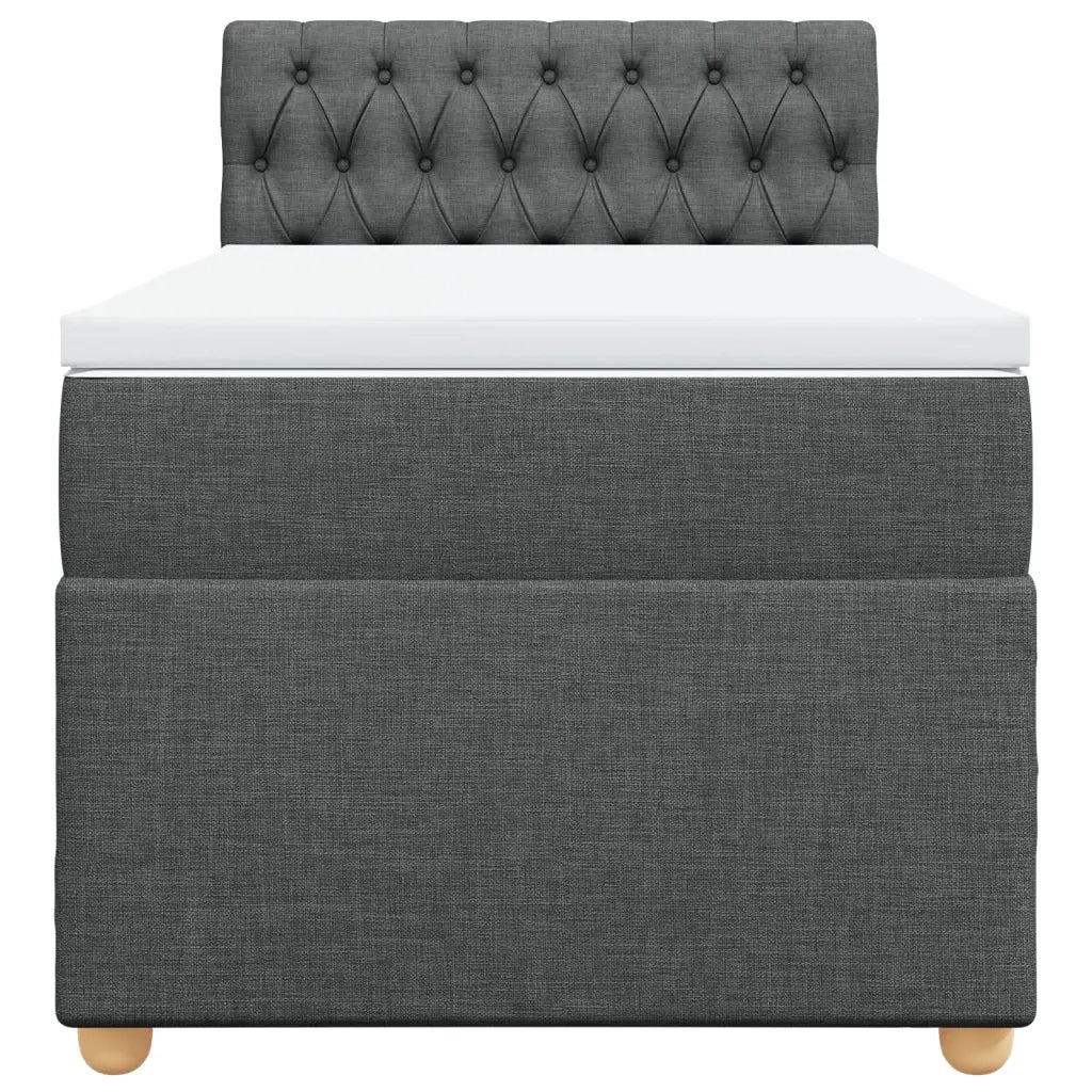 Giroletto a Molle con Materasso Grigio Scuro 90x200 cm Tessuto