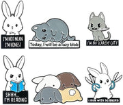 Broches per Animali 6 pezzi - Animali Carini - Broches a Cartone - Broches Creativi - Spille a Specchio - Materiale di Laminazione Sostenibile