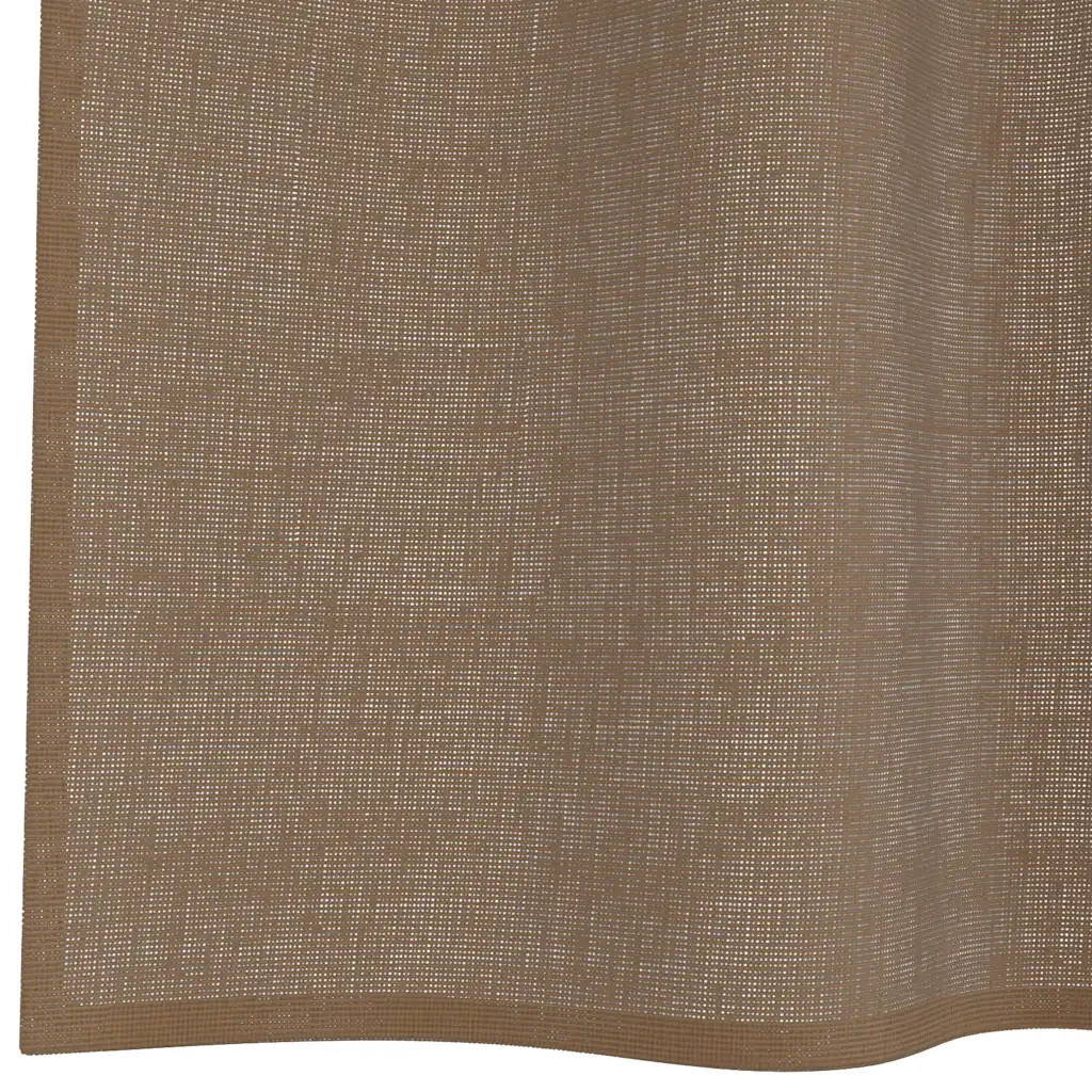 Tende in Voile con Occhielli 2 pz Marrone Chiaro