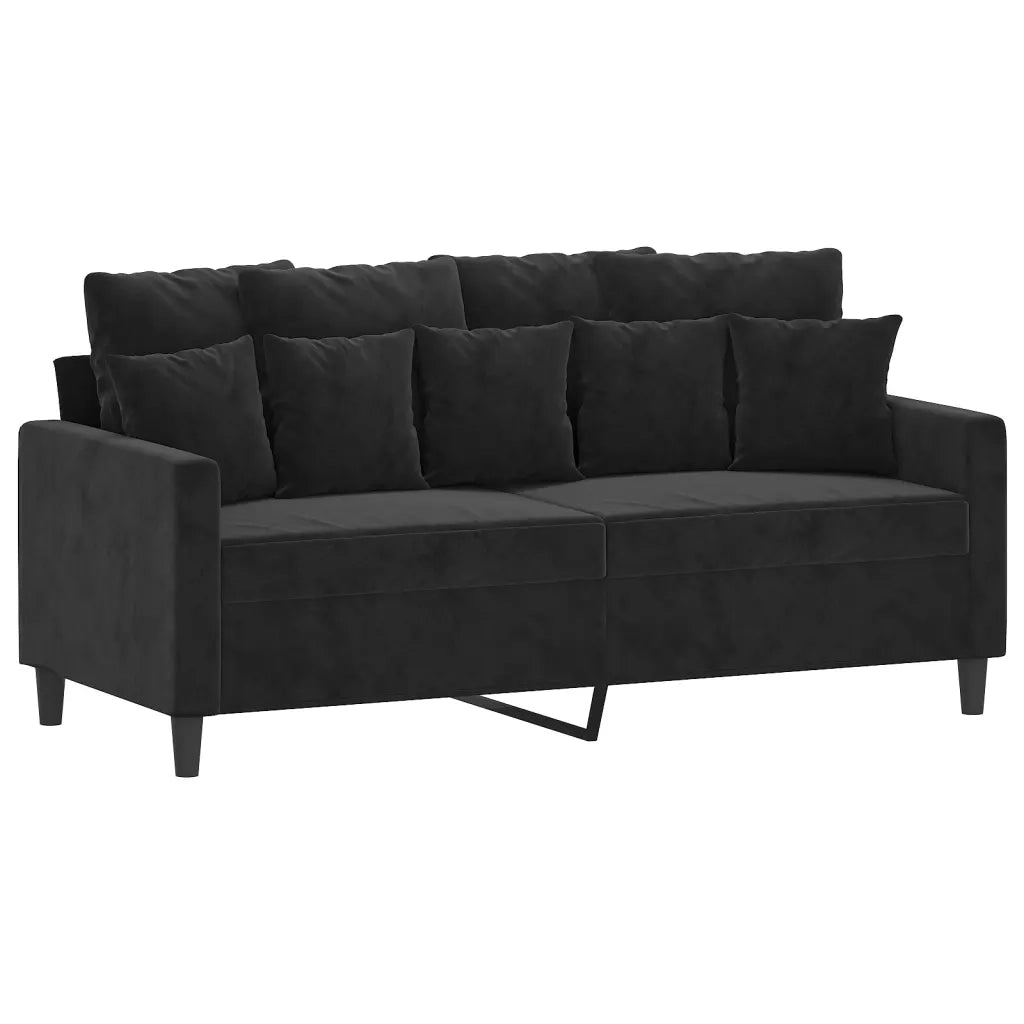 Set di Divani 3 pz con Cuscini Nero in Velluto 3201715
