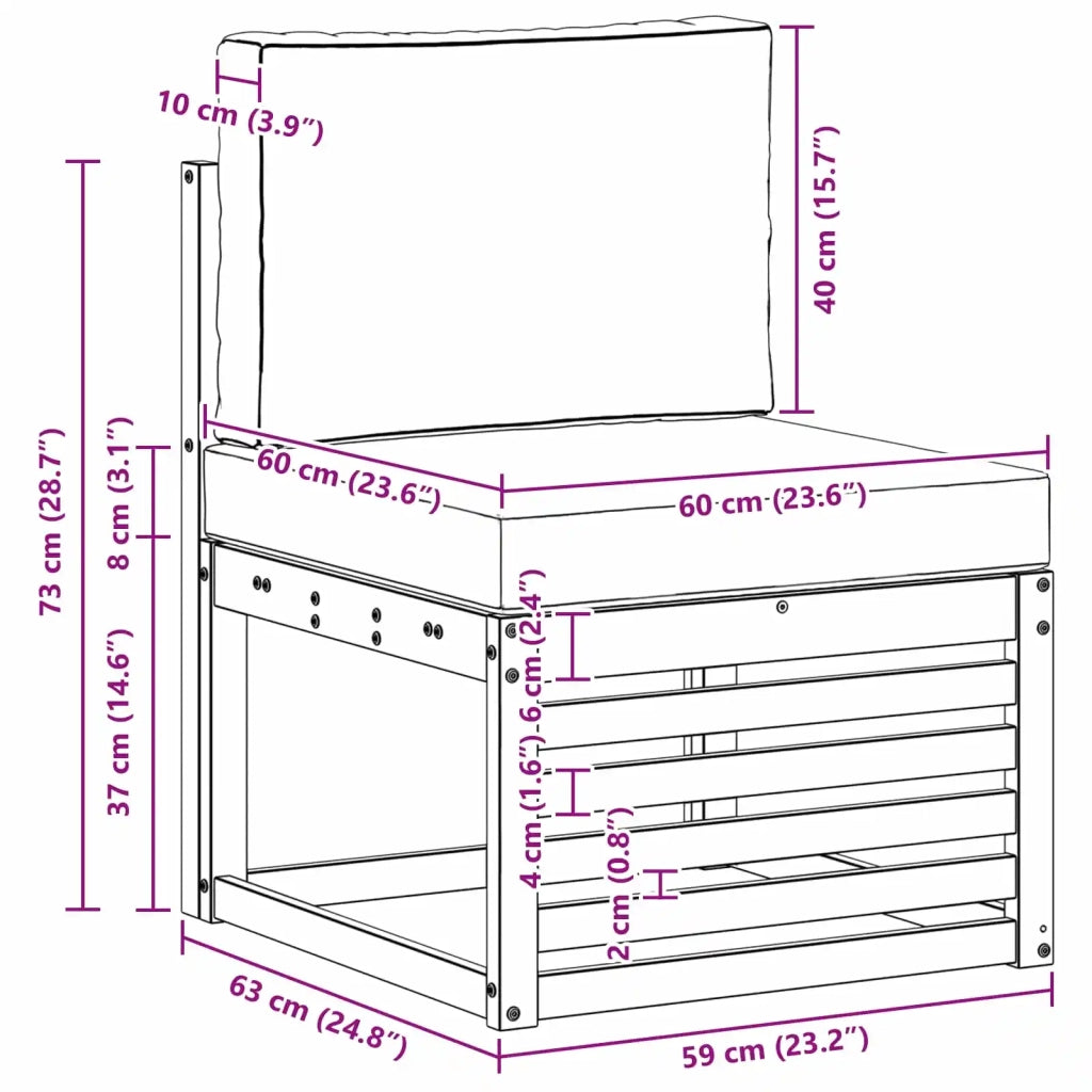 Set divani Legno di Acacia Massello 3391316
