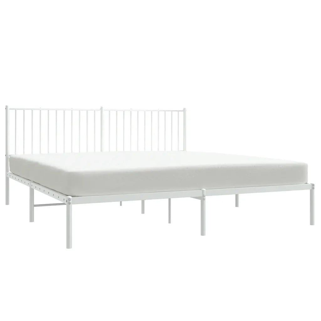 Giroletto con Testiera Metallo Bianco 183x213 cm 350936