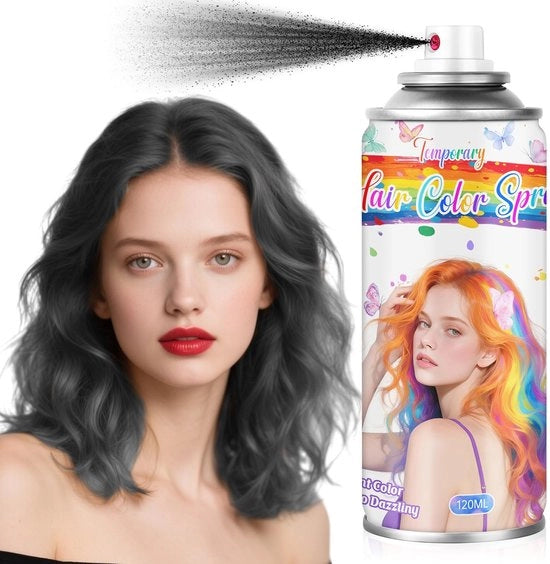 Spray per colore dei capelli - Asciugabile - Nero - Temporaneo - Non aderente - Per bambini/donne - 120 ml - Modifica colore capelli
