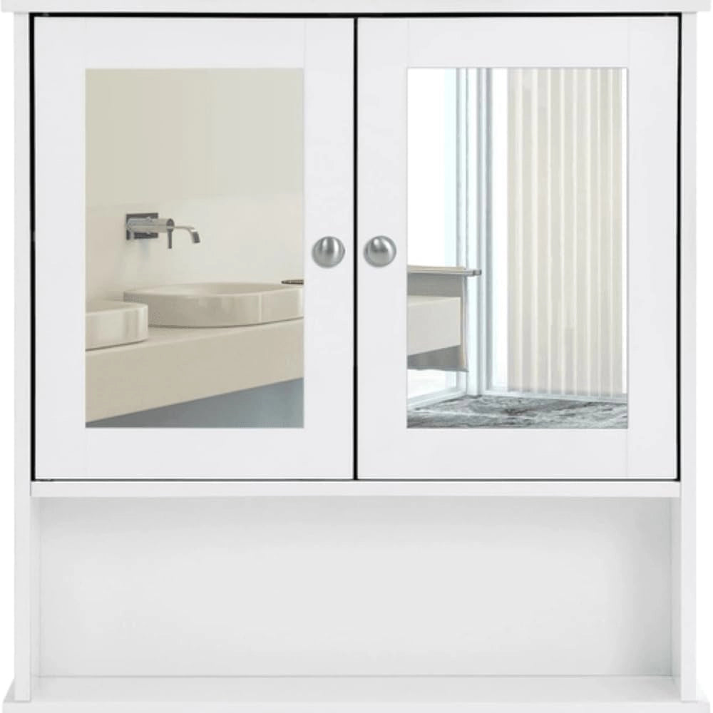 Mobiletto da bagno a parete Valora con specchio bianco | salvaspazio