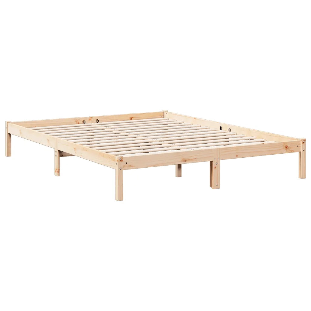 Letto matrimoniale | Letto per adulti | Letto Extra Lungo senza Materasso 140x210 cm in Legno di Pino