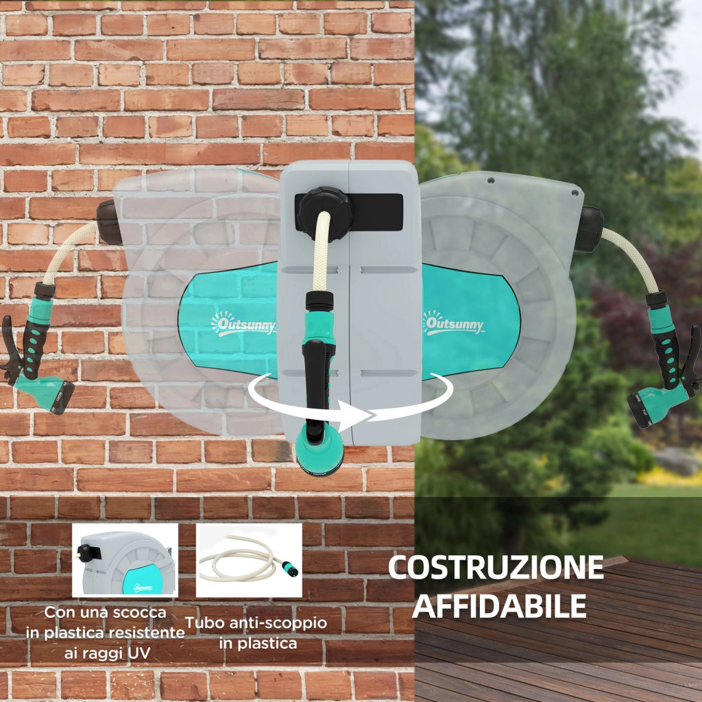 Avvolgitubo Automatico a Parete e Portatile ¨C Minimal ¨C Grigio 25+2 m