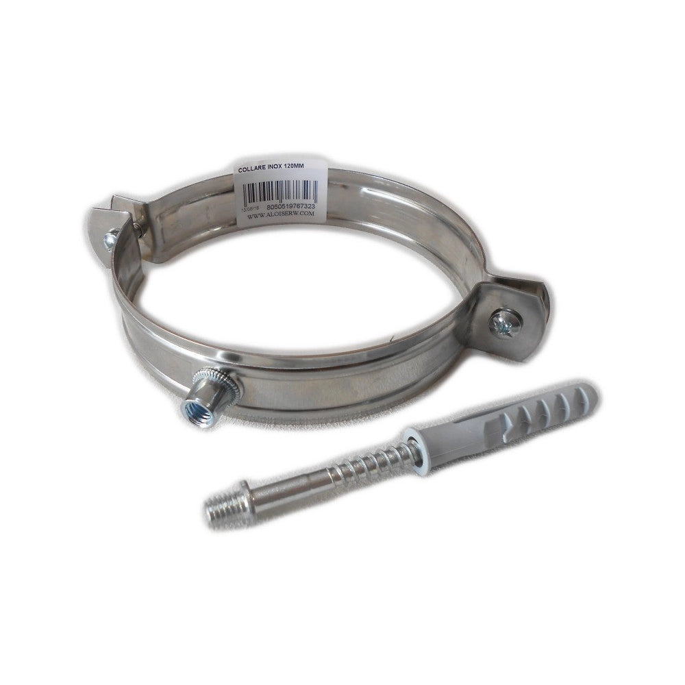 Collare fascetta murale inox 250mm spessore 8 decimi aisi 304