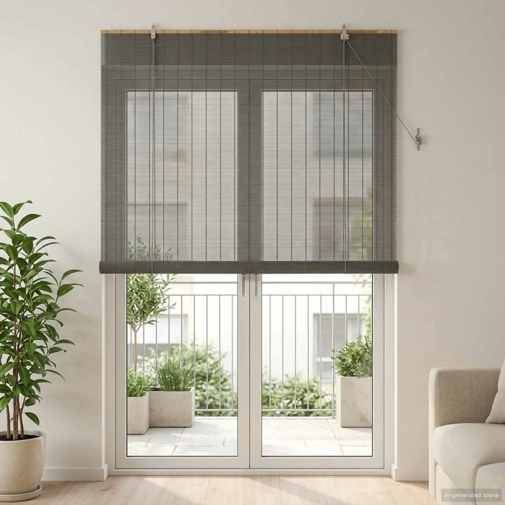 Tenda a rullo Grigio 160 x 220 cm Bambù 42039737