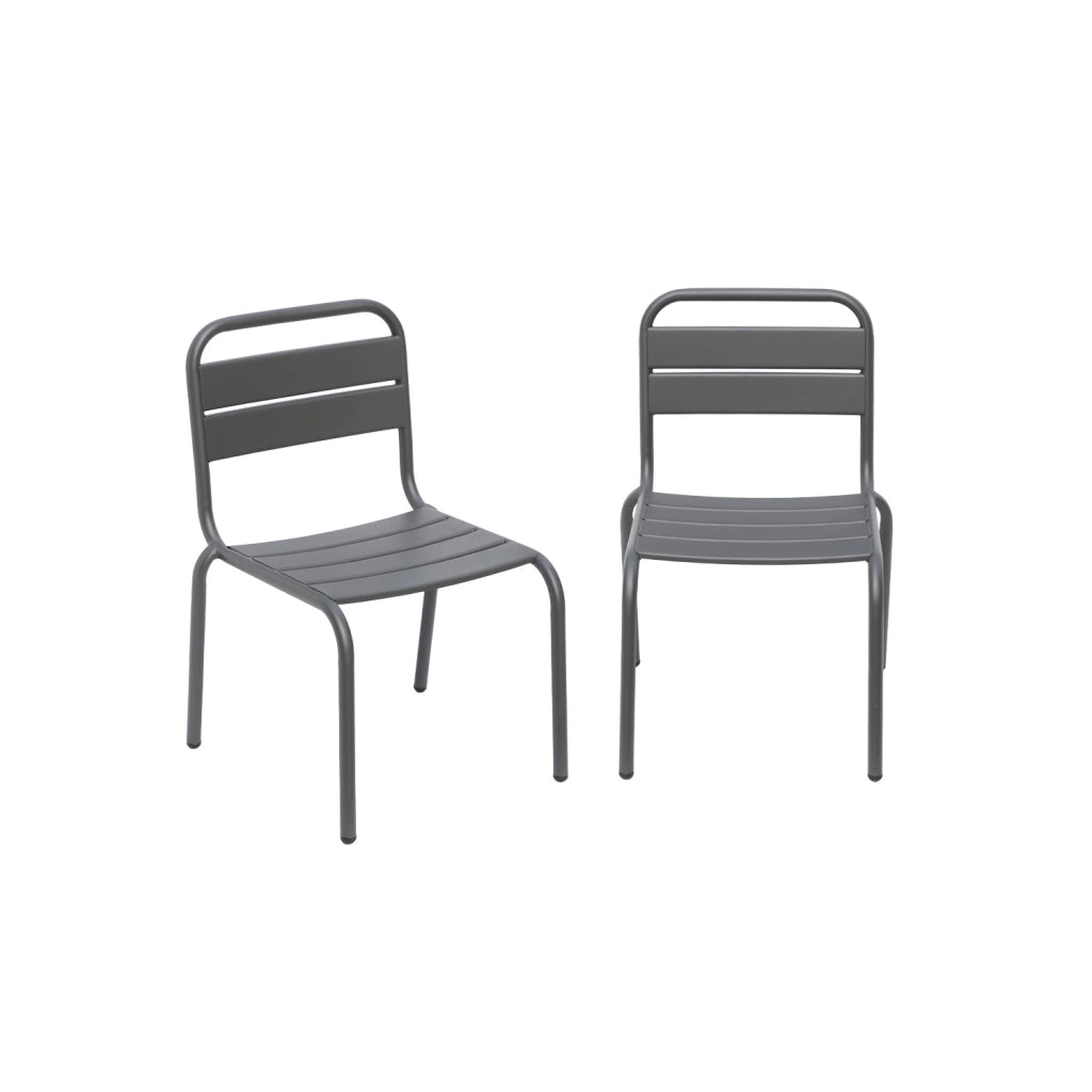 Set di 2 sedie in metallo per bambini, antracite