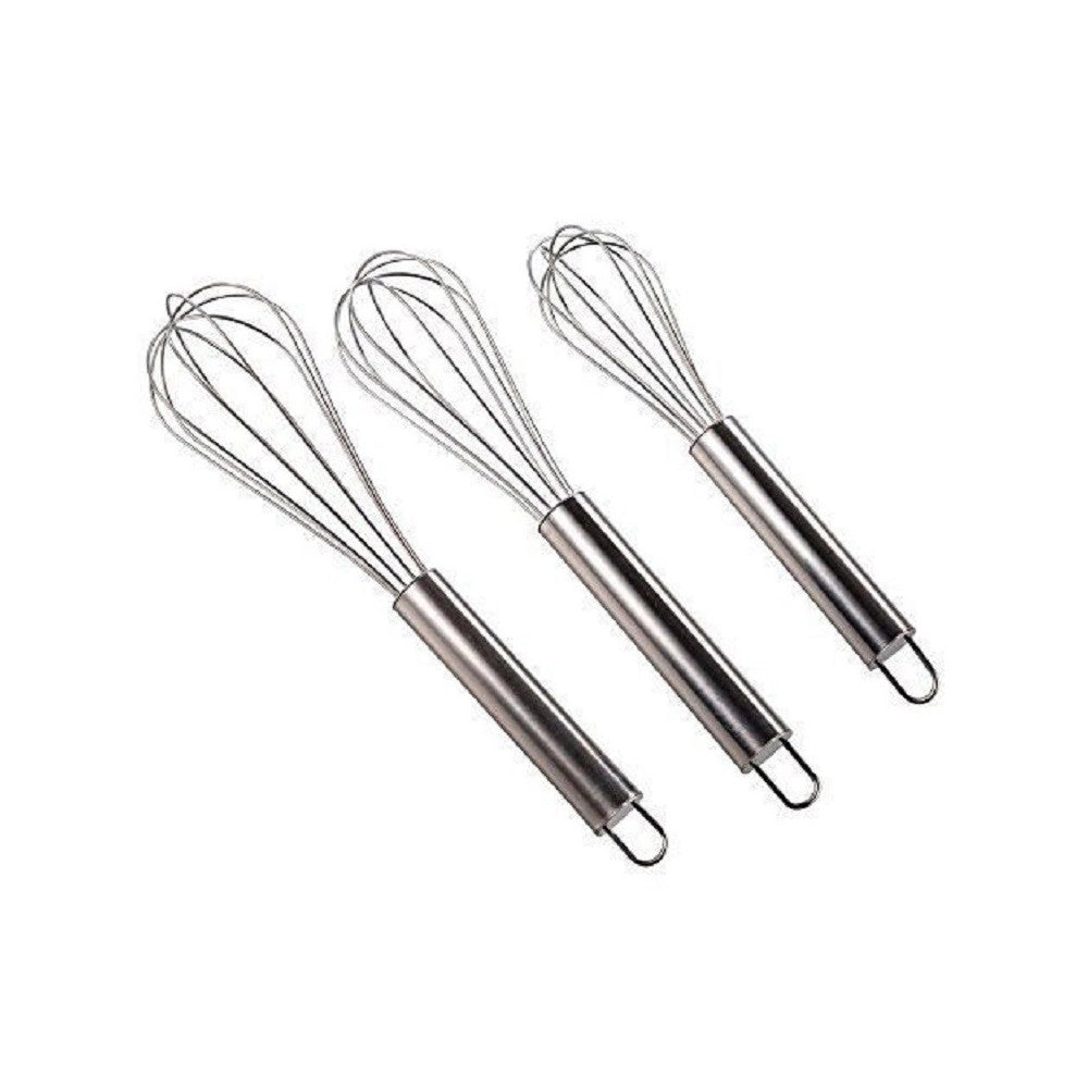 Trade Shop - Set 3 Fruste Da Cucina In Acciaio 20-25-30 Cm Frustino Frullatore Sbattitore -