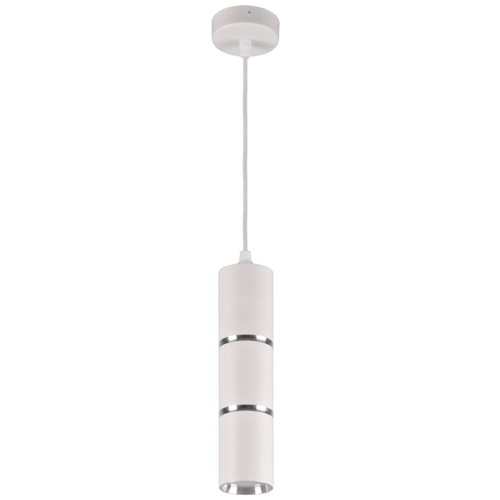 Lampada a sospensione tubo bianca GU10 Bamboo Polux