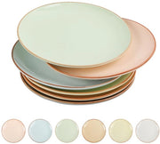 Set di piatti da tavola in ceramica da 6 pezzi - 25 cm Piatti grandi per insalata, pasta, bistecca - Scatole da servizio colorate moderne - Resistenti a microonde, forno e lavastoviglie - Disponibili in diverse colori pastello